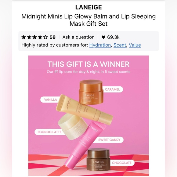 LANEIGE Midnight Minis Lip Glowy Balm and Lip Sleeping Mask Gift Set - Brand New - Picture 2 of 9